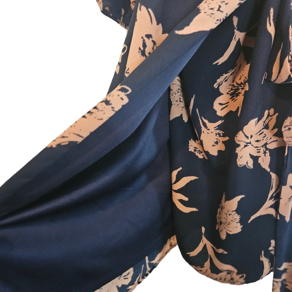 Allison Joy Navy Floral Wrap Dress - Picture 5 of 7
